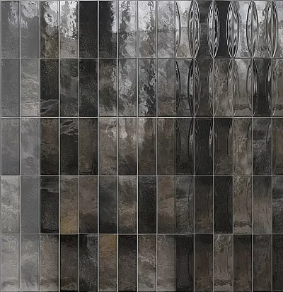 Gray And Black Ceramic Wall Tiles Components For Modern Interior Design With Textured Finish 3d model