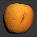 Household Fresh Orange Apple With Red Stripes On Black Surface And Reflection