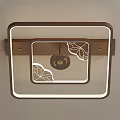 Modern Wooden Frame Square Chandelier With Lotus Leaf Pattern And LED Light For Home Interior