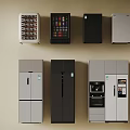 Modern Refrigerators And Freezers With Various Door Designs And Color Options