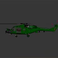 Green Military Helicopter With Rotors Cockpit And Detailed Fuselage Design