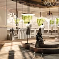 Modern Clothing Store Interior With Wooden Displays Mannequins Hanging Clothes And Green Plants
