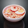 Tasty Bowl of Noodle Soup with Shrimp Soft Boiled Egg and Fresh Ingredients