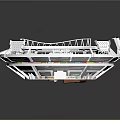 3D Model of Modern Stadium with Seating Sections and Central Sports Field