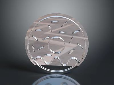 Decorative Food Themed Silver Donut with Sprinkles Wavy Design Glossy Metallic Finish 3d model
