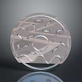 Decorative Food Themed Silver Donut with Sprinkles Wavy Design Glossy Metallic Finish
