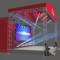 55 Shopping Festival Red Tent Stage With Large Screen And Lighting Equipment