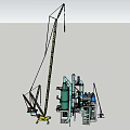 Crane piping layout 3d model