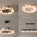 Simple atmosphere high-grade living room lamp bedroom lamp ceiling lamp pattern geometric lamp combination 3d model