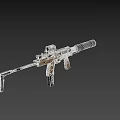 Tactical Rifle With Red Dot Sight Suppressor Tan Modular Design And Textured Grip