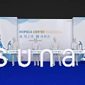 SUNAC HOPSCA Center Launch Device With Blue Theme Balloon Decorations And Figure Silhouettes