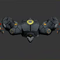 Futuristic Sci Fi Robot With Metallic Armor Mechanical Arms And Glowing Eyes