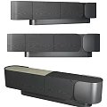 Modern TV Stand With Wood Grain Design And Metal Accents For Living Room