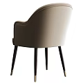 Beige Upholstered Accent Chair with Curved Armrests Black Wooden Legs Modern Design
