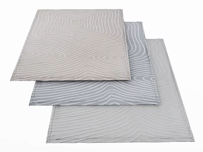 Modern Square Rugs with Beige Gray Light Gray Wave Patterns for Home Decor 3d model