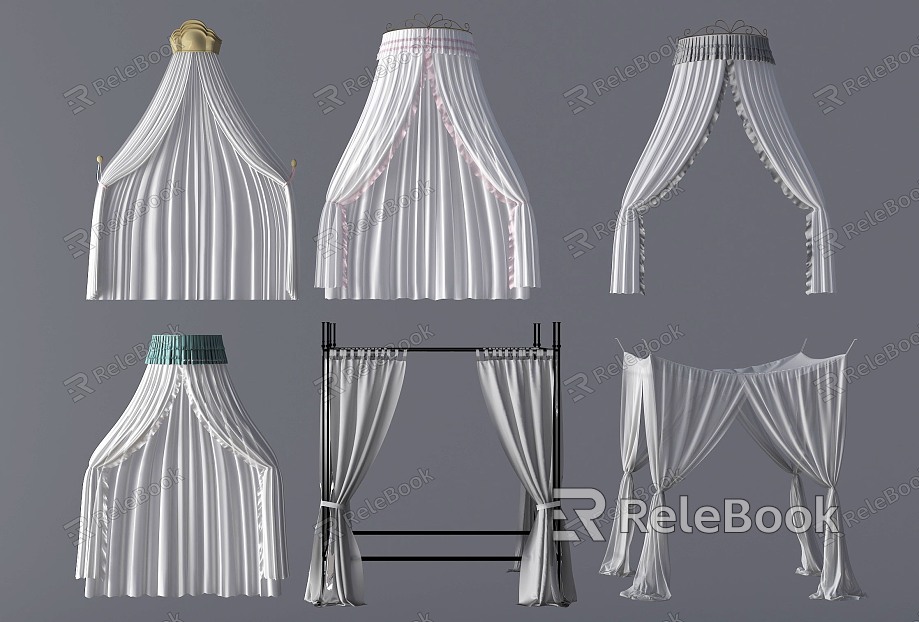 Modern drapery mosquito net bedding drapery gauze curtain model