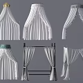 Modern drapery mosquito net bedding drapery gauze curtain 3d model