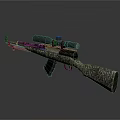 Tactical Sniper Rifle With Camouflage Pattern And High Precision Scope For Shooting 3d model