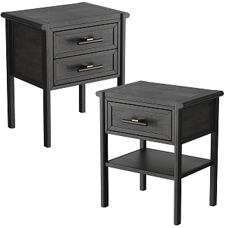 Black Wooden Bedside Cabinet 3d model