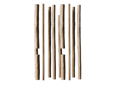 Pillar Wooden Pillar Stake 3d model