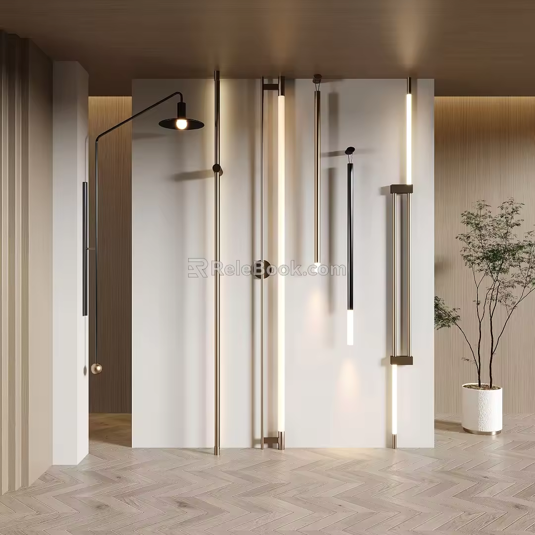 Modern wall lamp chandelier skylight 3d model