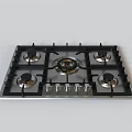 Modern Kitchen Gas Stove with Five Burners and Stainless Steel Control Panel