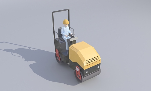 Road Roller Construction Machine Engineering Vehicle Road Repair Machine Road Press Road Construction Machine Lay Machine 3d model