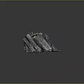 Stacked Natural Wood Logs On Colorful Textured Stone Base Decorative Art