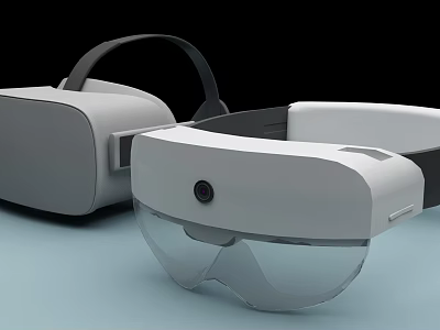 Modern VR AR Headset And Glasses With Sleek Design And Transparent Lenses 3d model