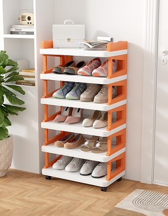 Household Small Plastic Shoe Rack Entrance Door Entrance Storage Artifact Shoe Cabinet Dormitory Door Simple Multi-Layer Narrow Shoe Rack 3d model