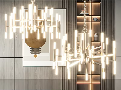 Modern LED Lighting Metal Chandelier With Unique Design For Contemporary Living Room Interior 3d model