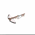 Modern Compact Crossbow With Metal Frame Wooden Grip And Red Strings