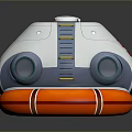 White Dome Rescue Device With Orange Lifebuoy Number 5 And Circular Components