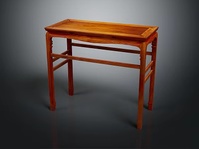 Traditional Solid Wood Furniture Table With Carved Legs And Rectangular Top For Home Decor 3d model