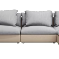 Modern L Shaped Sectional Sofa With Light Gray Cushions And Beige Base 3d model