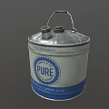 Vintage Metal Oil Can Featuring PURE Branding And Blue Silver Finish