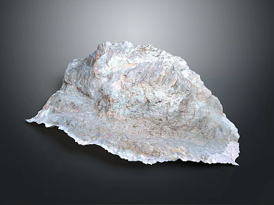 Silver White Raw Metallic Ore With Rough Surface And Irregular Shape On Dark Background 3d model