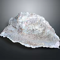 Silver White Raw Metallic Ore With Rough Surface And Irregular Shape On Dark Background 3d model