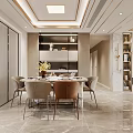 Modern Living Dining Room Design With Beige Sofa Coffee Table Dining Chairs And Recessed Lighting