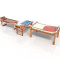 Wooden Benches With Colorful Cushions And Carved Legs For Home Furniture
