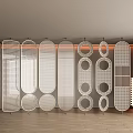 Stylish Modern Interior Partition With Geometric Cutouts Circular Patterns And Grid Designs For Space Separation 3d model