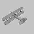 Vintage Biplane Fighter Aircraft with Green Brown Striped Wings Red Tail Emblem Propeller Landing Gear