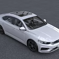 White Modern Sedan Featuring Sleek Exterior Design Front Grille And Alloy Wheels