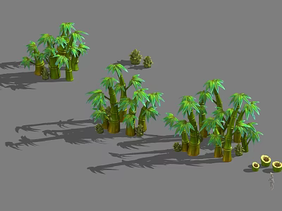 Vibrant Green Bamboo Plants With Tall Stems Fresh Shoots And Lush Leaves 3d model