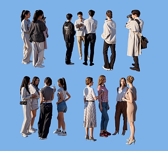 Many people group people 3d model