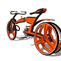 Modern Stylish Bicycle With Orange And Black Frame And Large Wheels Contemporary Urban Design