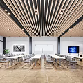 European-style conference hall lecture hall conference room platform lecture 3d model