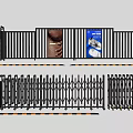 Automatic Retractable Gate and Fence Gate with Billboard and Control Panel