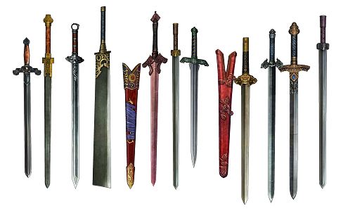 Chinese Weapon Ancient Weapon Sword Combination 3d model