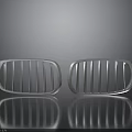 Modern Car Front Grilles Design With Silver Finish And Reflective Surface
